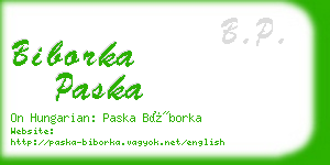 biborka paska business card